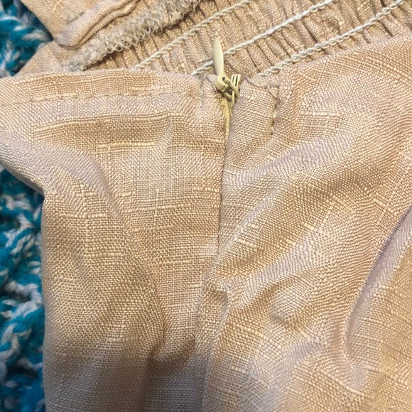 Tan linen midi dress - Picture 5 of 5